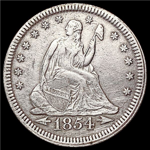 1854 Arrows Seated Liberty Quarter CLOSELY UNCIRCULATED