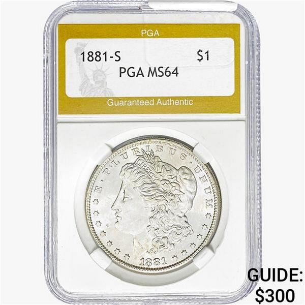 1881-S Morgan Silver Dollar PGA MS64