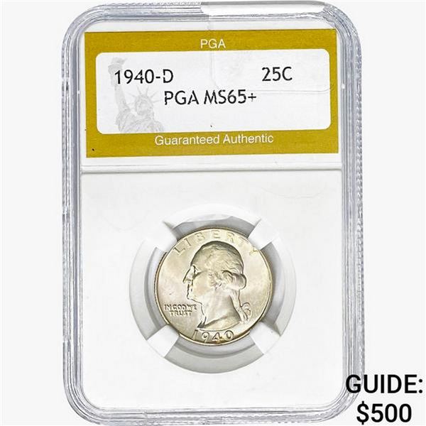 1940-D Washington Silver Quarter PGA MS65+