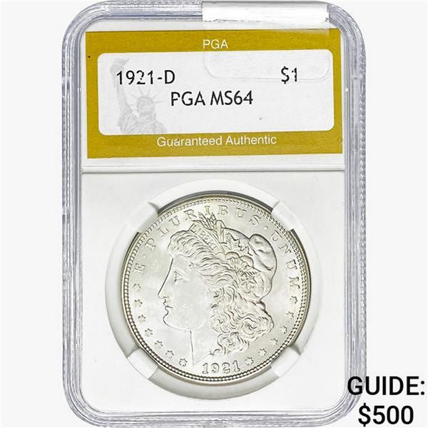 1921-D Morgan Silver Dollar PGA MS64