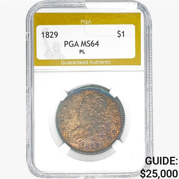 1829 Capped Bust Half Dollar PGA MS64 PL