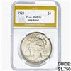 Image 1 : 1921 Silver Peace Dollar PGA MS63+ HR