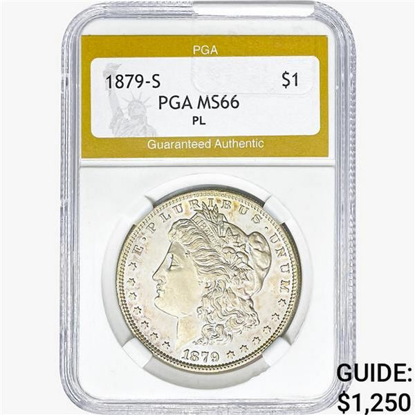 1879-S Morgan Silver Dollar PGA MS66 PL