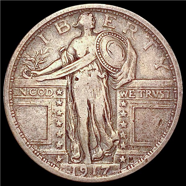 1917 T1 Standing Liberty Quarter LIGHTLY CIRCULATED