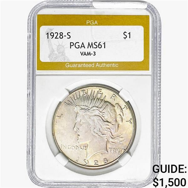 1928-S Silver Peace Dollar PGA MS61 VAM-3