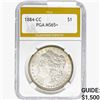Image 1 : 1884-CC Morgan Silver Dollar PGA MS65+