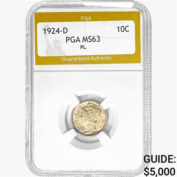 1924-D Mercury Silver Dime PGA MS63 PL