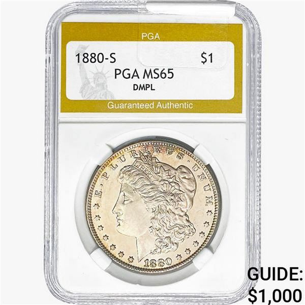 1880-S Morgan Silver Dollar PGA MS65 DMPL