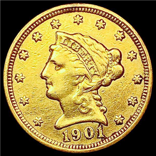 1901 $2.50 Gold Quarter Eagle CLOSELY UNCIRCULATED