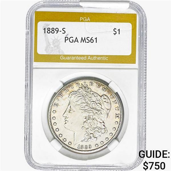 1889-S Morgan Silver Dollar PGA MS61