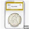Image 1 : 1843 Seated Liberty Dollar PGA MS60