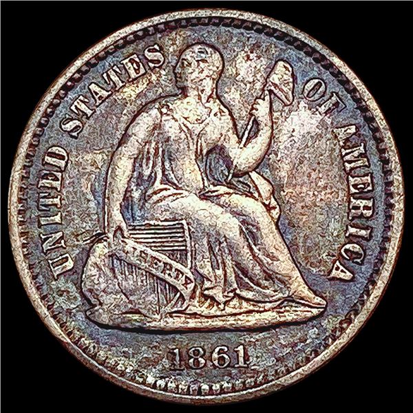 1861 Seated Liberty Half Dime LIGHTLY CIRCULATED