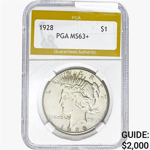 1928 Silver Peace Dollar PGA MS63+