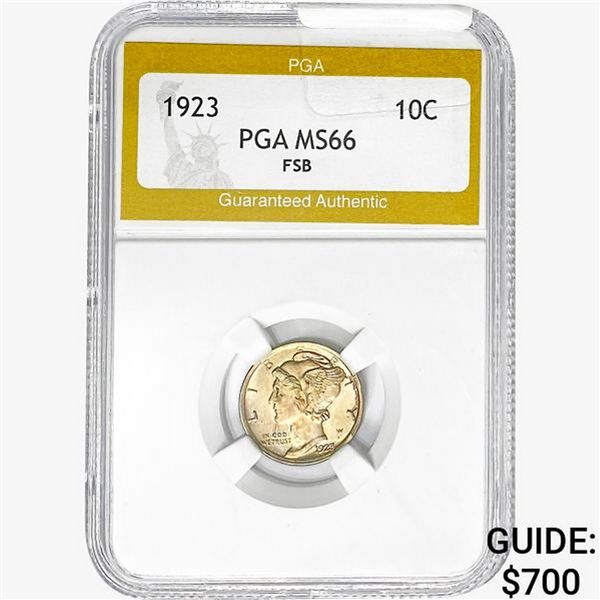 1923 Mercury Silver Dime PGA MS66 FSB