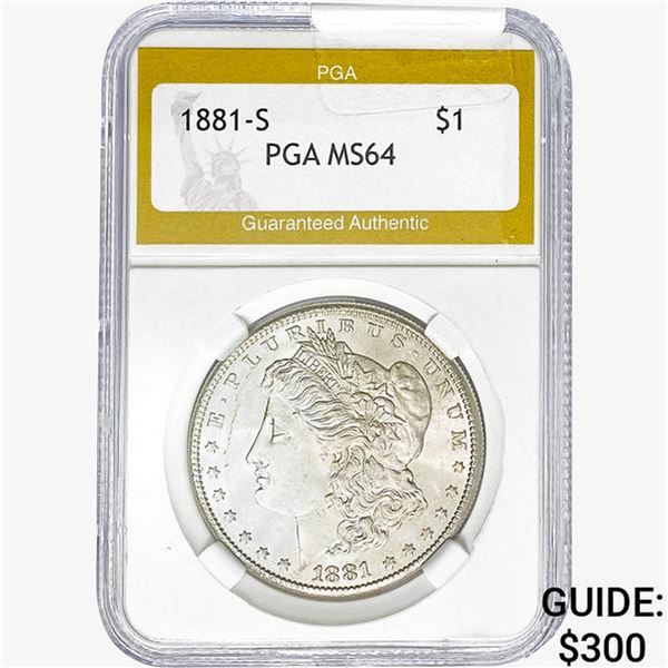 1881-S Morgan Silver Dollar PGA MS64