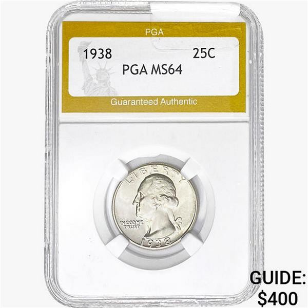 1938 Washington Silver Quarter PGA MS64