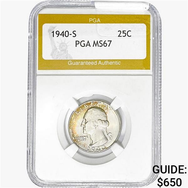 1940-S Washington Silver Quarter PGA MS67