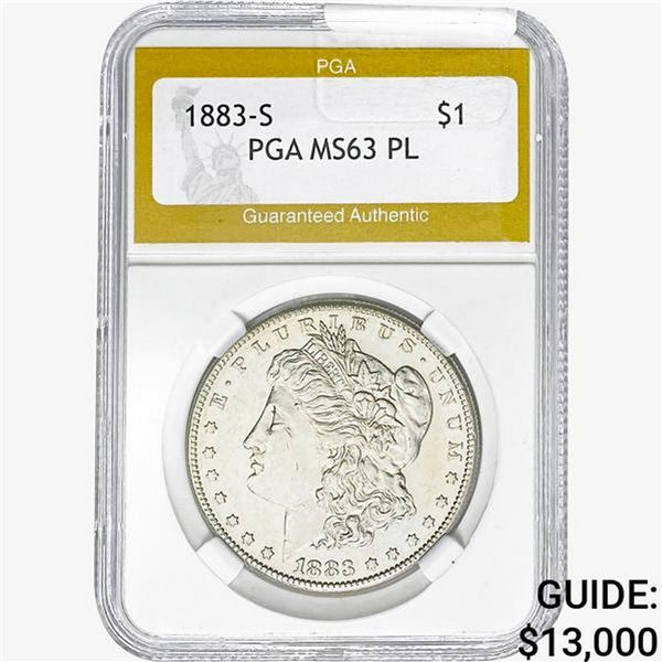 1883-S Morgan Silver Dollar PGA MS63 PL