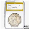 Image 1 : 1842 Seated Liberty Dollar PGA MS63