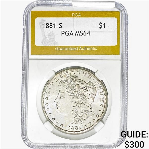 1881-S Morgan Silver Dollar PGA MS64