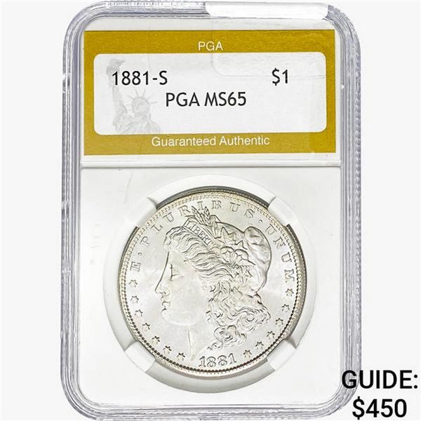 1881-S Morgan Silver Dollar PGA MS65