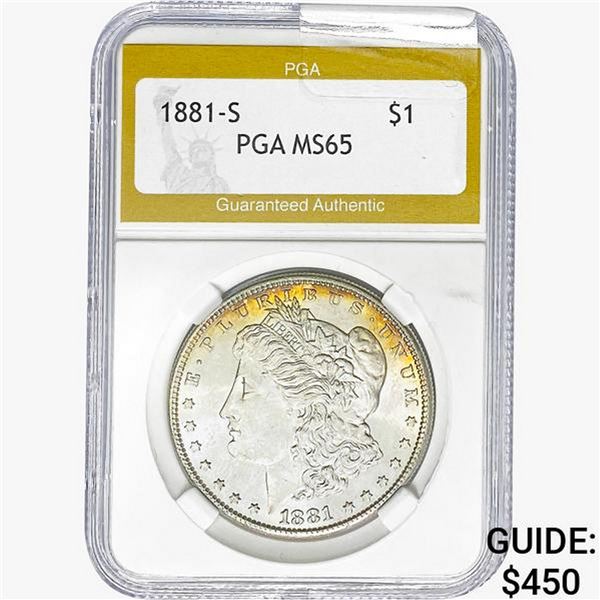 1881-S Morgan Silver Dollar PGA MS65