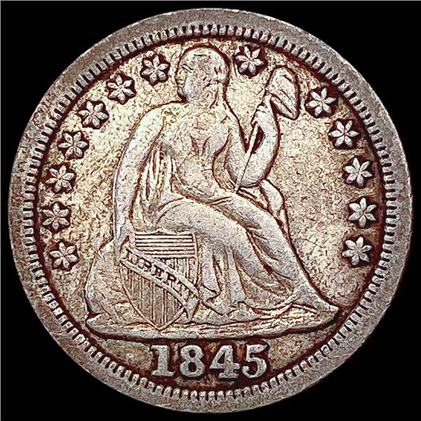 1845 Seated Liberty Dime LIGHTLY CIRCULATED