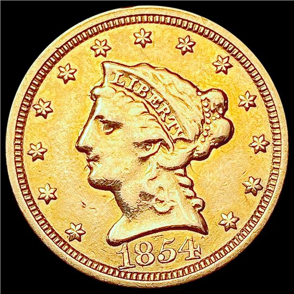 1854 $2.50 Gold Quarter Eagle CLOSELY UNCIRCULATED