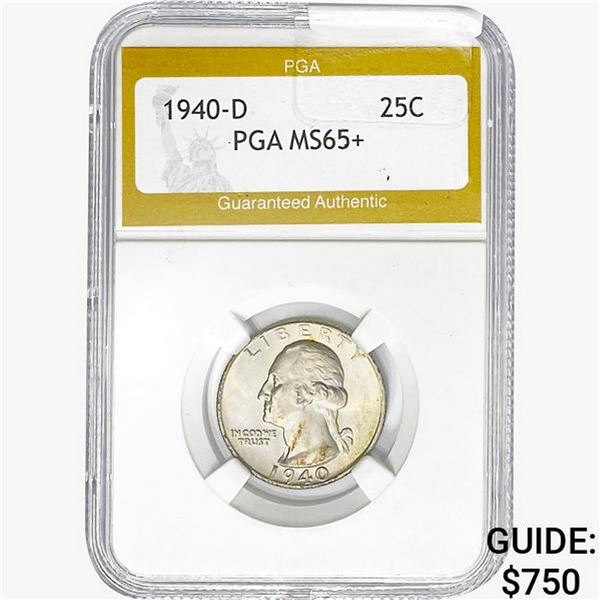 1940-D Washington Silver Quarter PGA MS65+