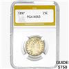 Image 1 : 1897 Barber Quarter PGA MS63