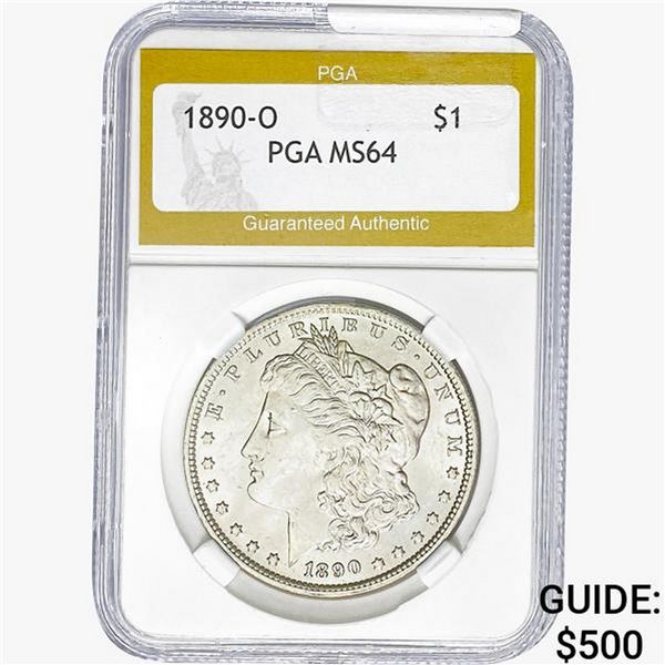 1890-O Morgan Silver Dollar PGA MS64