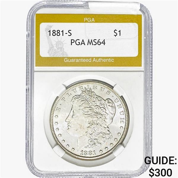 1881-S Morgan Silver Dollar PGA MS64