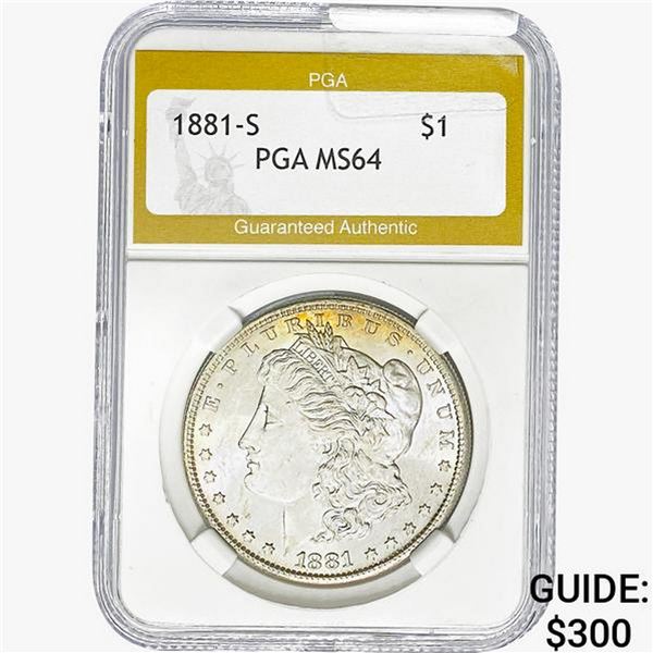 1881-S Morgan Silver Dollar PGA MS64