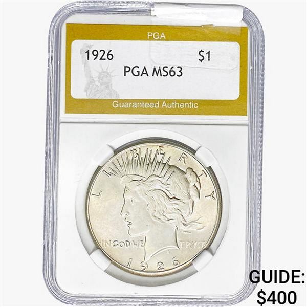 1926 Silver Peace Dollar PGA MS63
