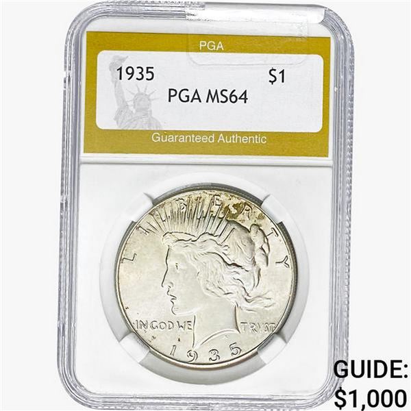 1935 Silver Peace Dollar PGA MS64