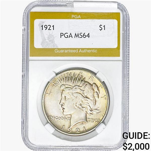 1921 Silver Peace Dollar PGA MS64