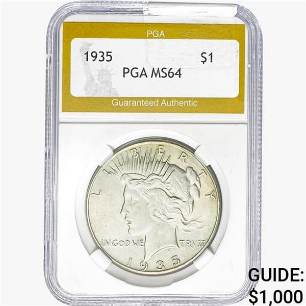 1935 Silver Peace Dollar PGA MS64