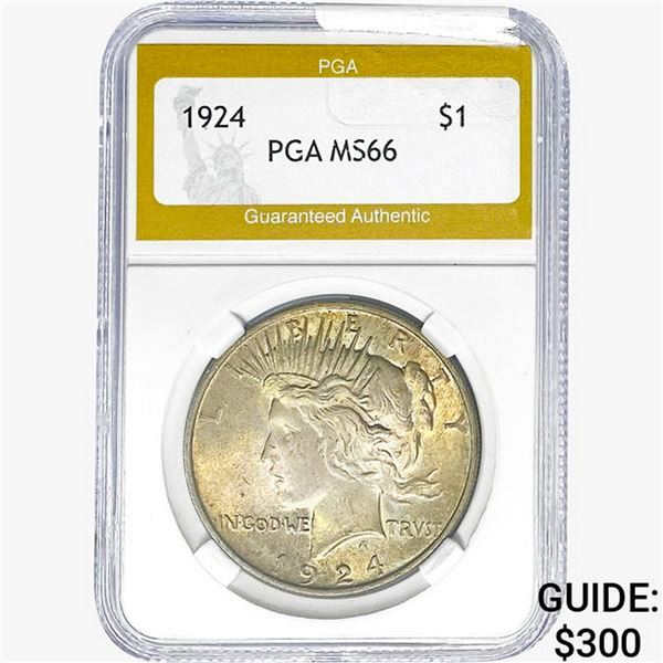1924 Silver Peace Dollar PGA MS65