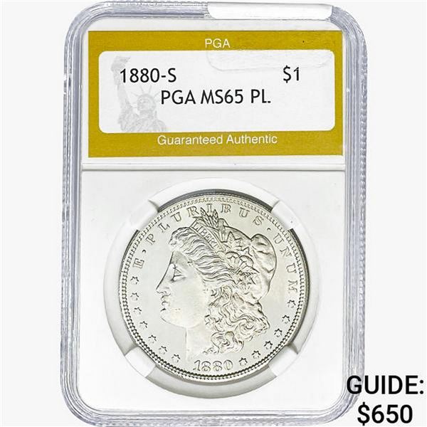 1880-S Morgan Silver Dollar PGA MS65 PL