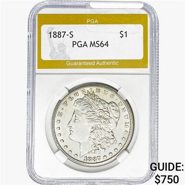 1887-S Morgan Silver Dollar PGA MS64