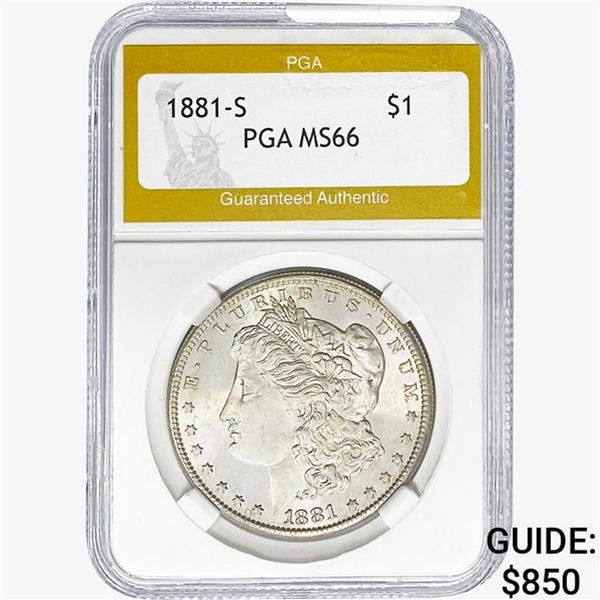 1881-S Morgan Silver Dollar PGA MS66