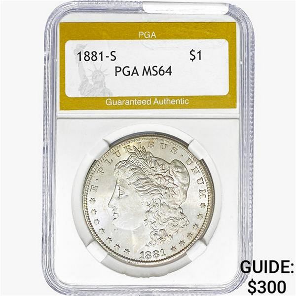 1881-S Morgan Silver Dollar PGA MS64