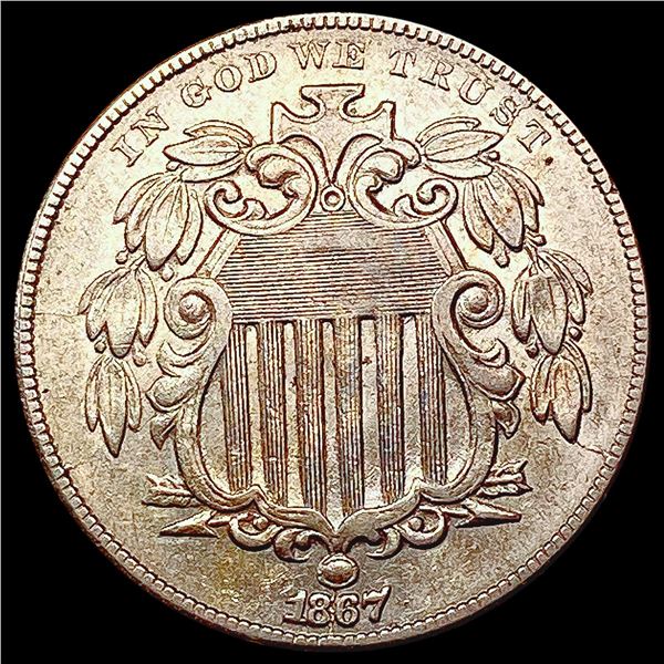 1867 No Rays Shield Nickel CLOSELY UNCIRCULATED
