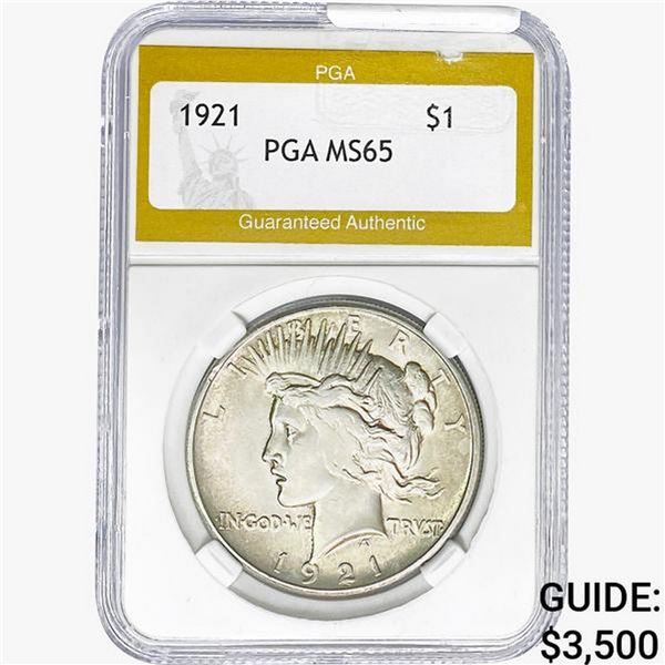 1921 Silver Peace Dollar PGA MS65