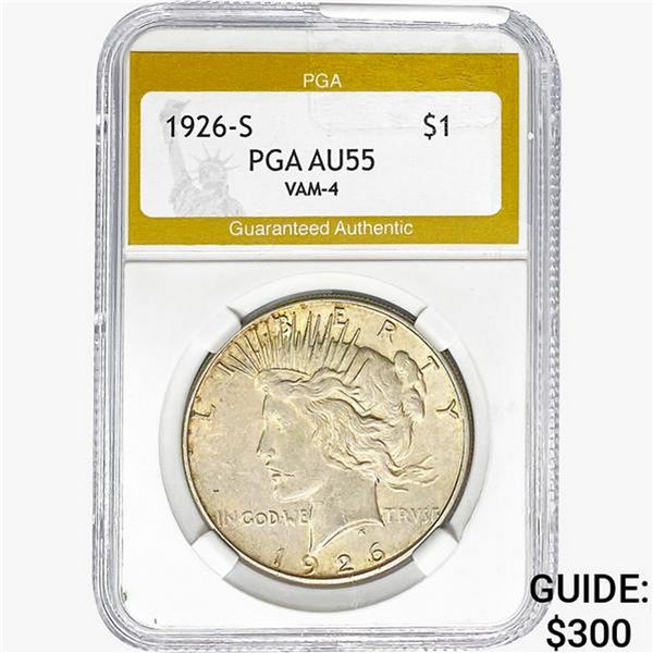 1926-S Silver Peace Dollar PGA AU55 VAM-4