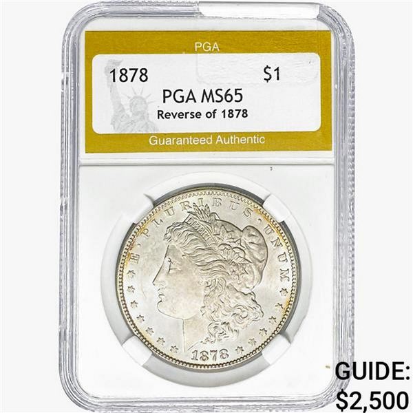 1878 REV 78 Morgan Silver Dollar PGA MS65
