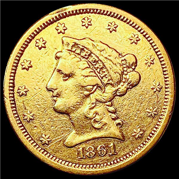 1861 $2.50 Gold Quarter Eagle NEARLY UNCIRCULATED