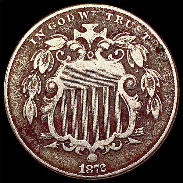 1872 Shield Nickel LIGHTLY CIRCULATED