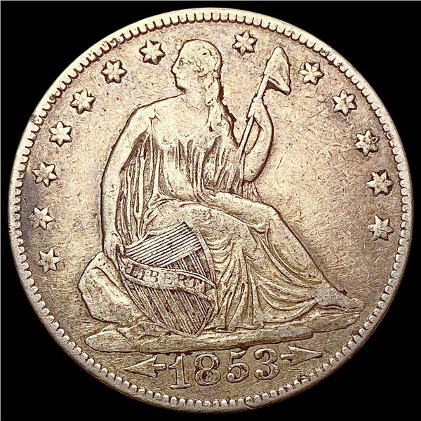 1853 Arrows Seated Liberty Half Dollar NEARLY UNCIRCULATED