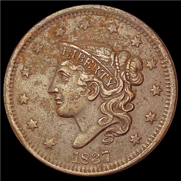 1837 Coronet Head Large Cent NEARLY UNCIRCULATED